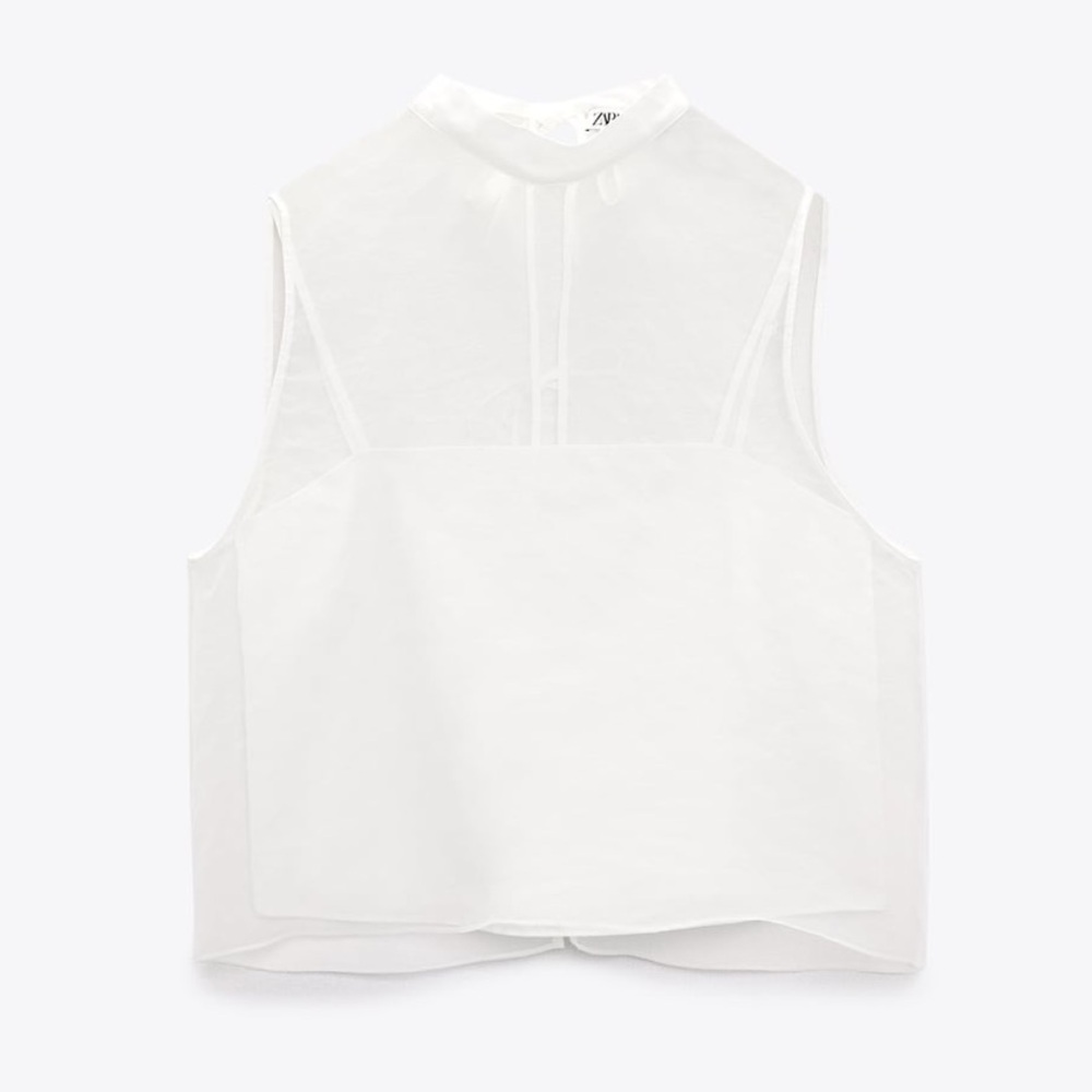 Zara sleeveless organza top